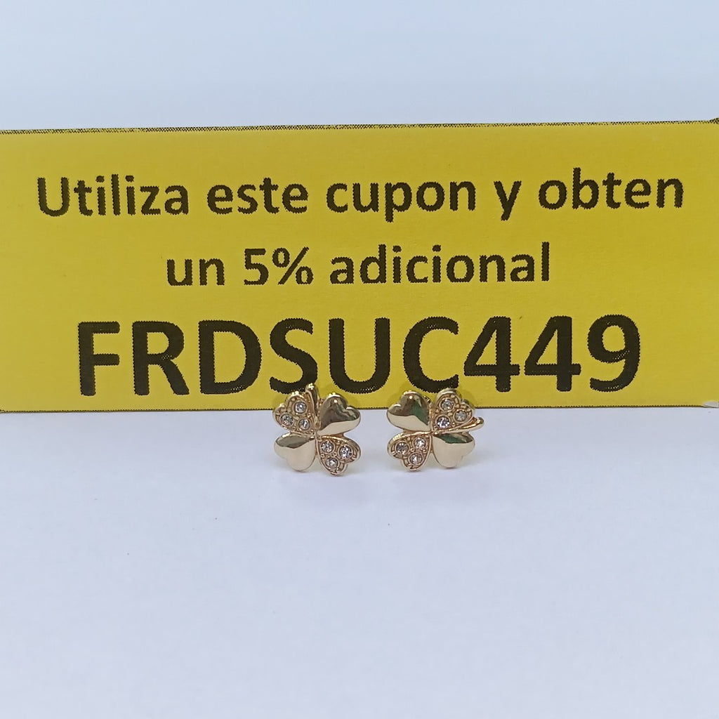 BROQUELES BROQUEL FIG TREBOL 14K 0.2851 GR (NUEVO)