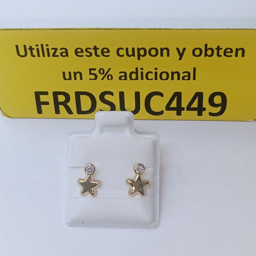BROQUELES BROQUEL FIG ESTRELLA C CIRCONIA 14K 0.2603 GR (NUEVO)