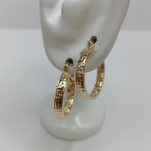ARETES TEJIDO ARRACADAS TIPO GRECAS 14K 2.1 GR (NUEVO)