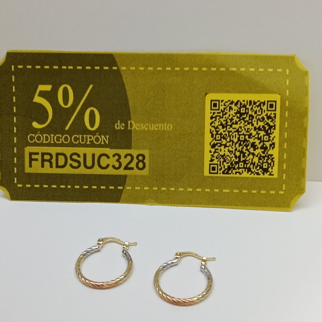 ARETES TEJIDO ARRACADAS TZL COMBINADAS 14K 1.8 GR (NUEVO)
