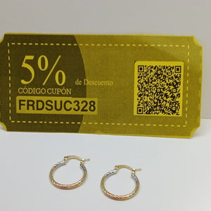 ARETES TEJIDO ARRACADAS TZL COMBINADAS 14K 1.8 GR (NUEVO)
