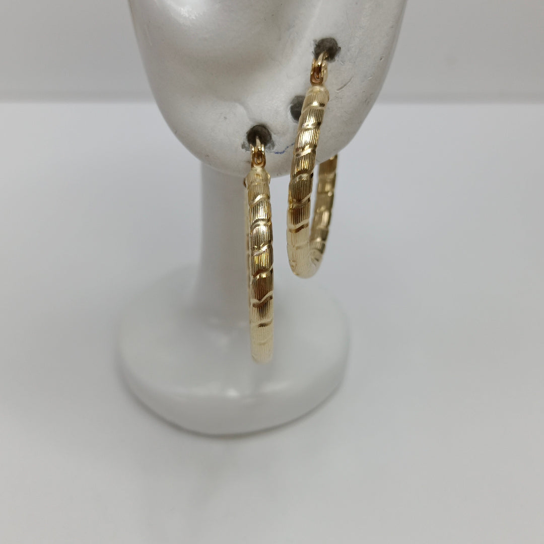 ARETES ARRACADAS LABRADAS 14K 3.3 GR (NUEVO)
