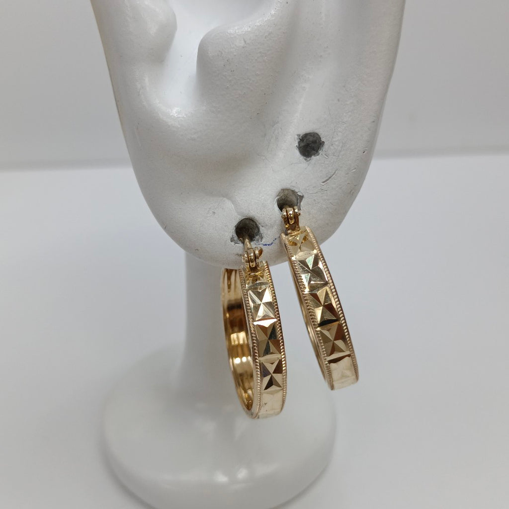 ARETES ARRACADAS LABRADAS 10K 2.3 GR (NUEVO)