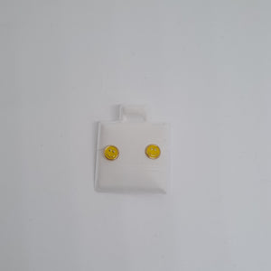 BROQUELES BROQUEL FIG SONRISA ESMALTE AMARILLO 14K 0.2074 GR (NUEVO)