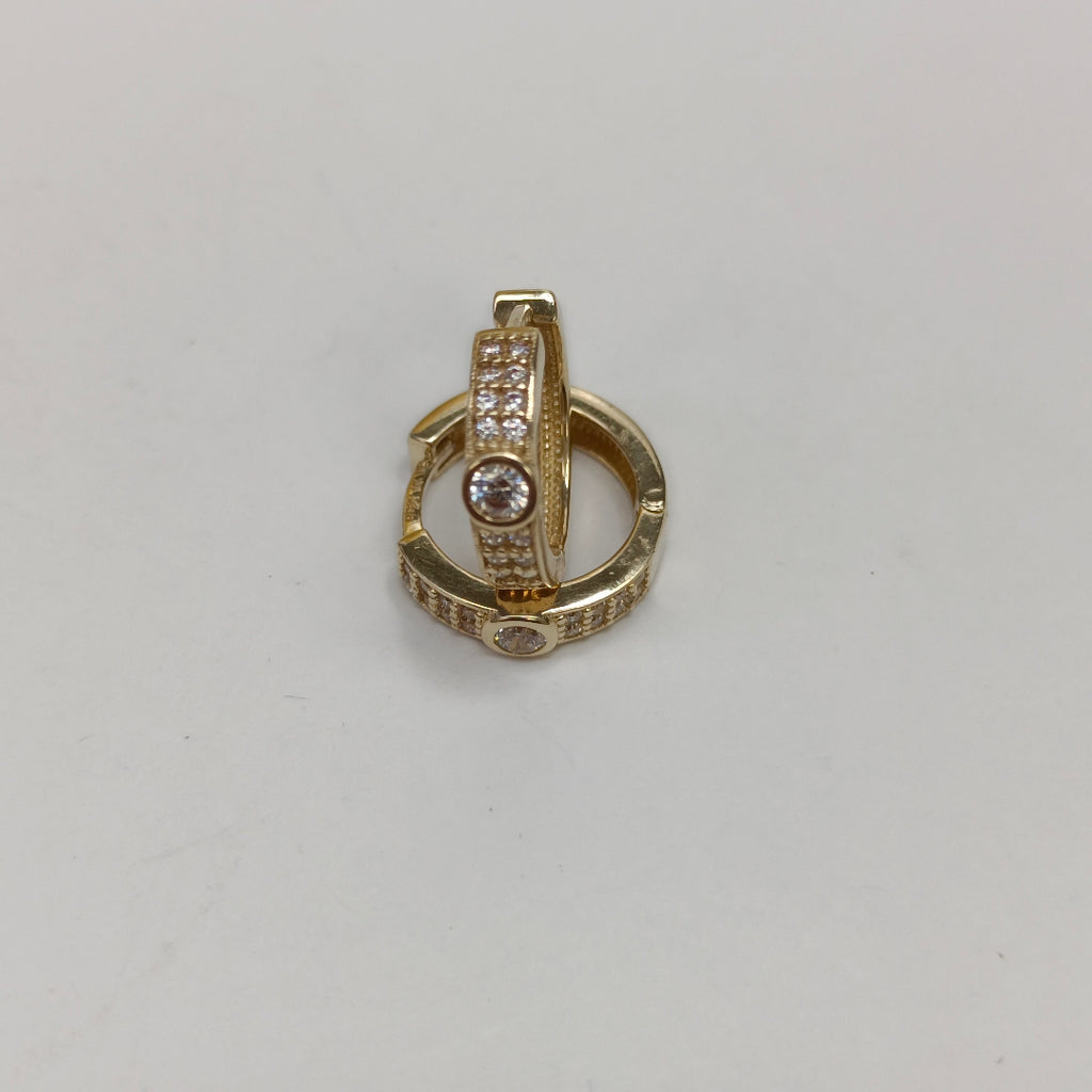 ARETES ARRACADAS C CIRCONIAS 10K 2.6 GR (NUEVO)