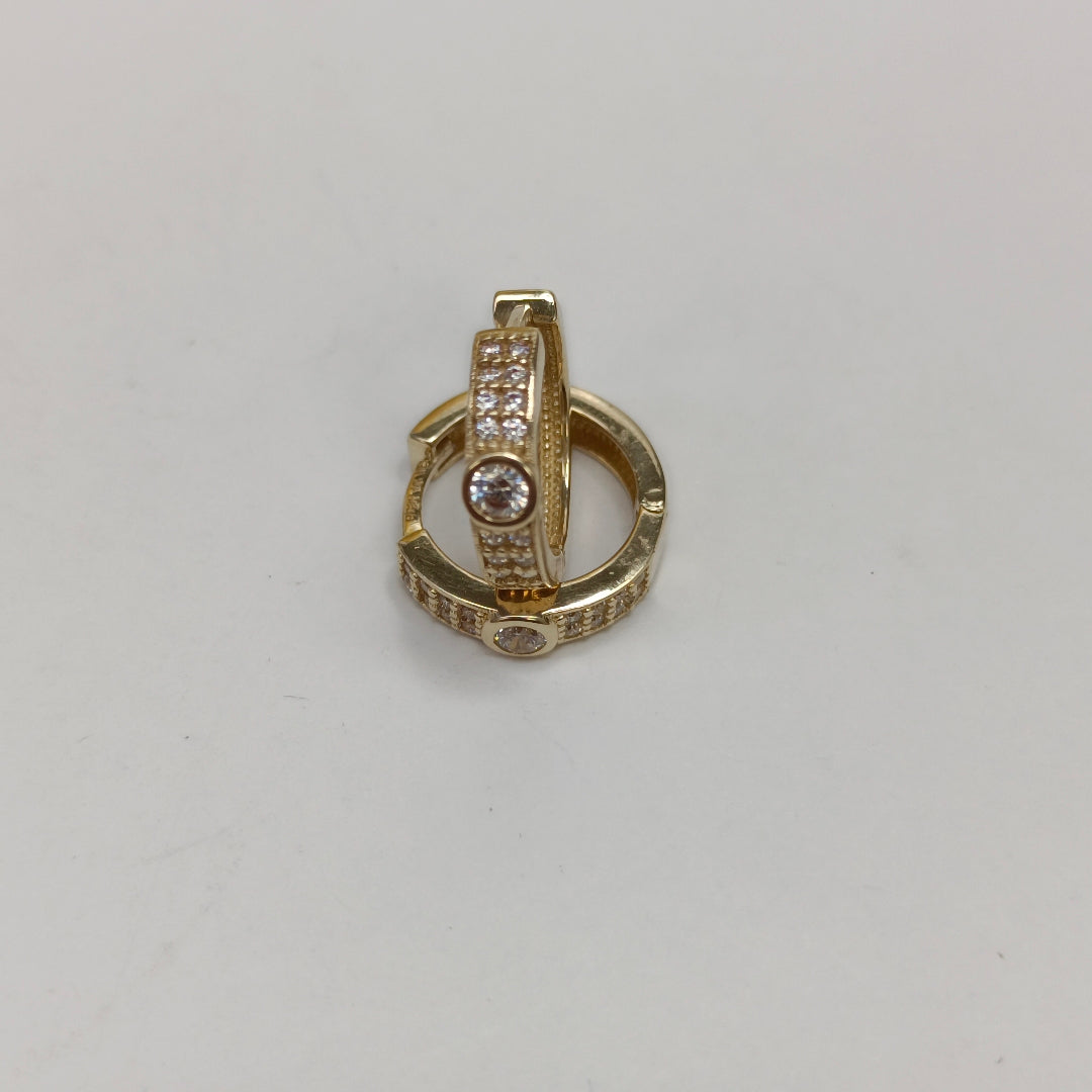 ARETES ARRACADAS C CIRCONIAS 10K 2.6 GR (NUEVO)