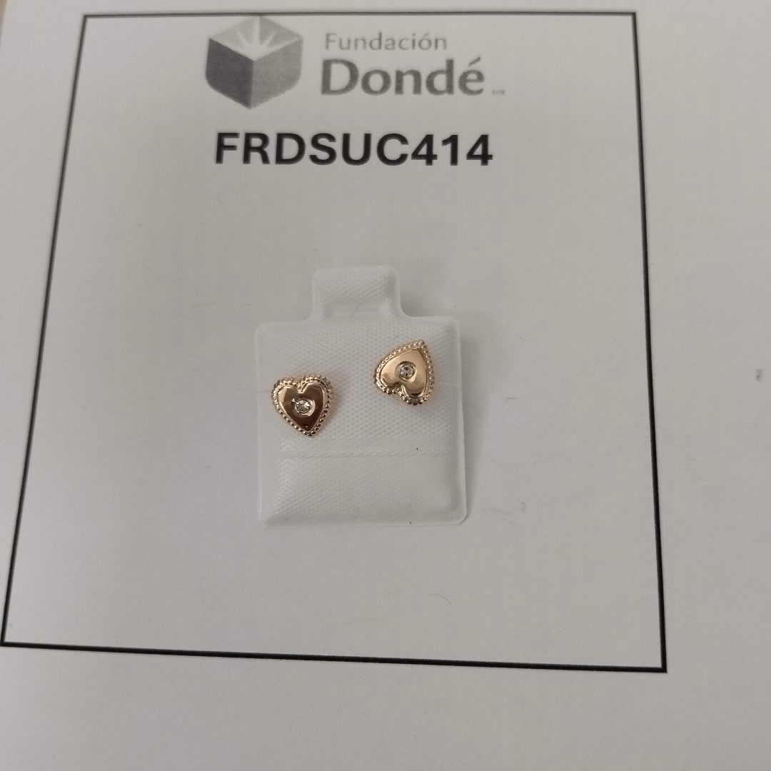 BROQUELES BROQUEL FIG CORAZON C CIRCONIA 14K 0.2614 GR (NUEVO)