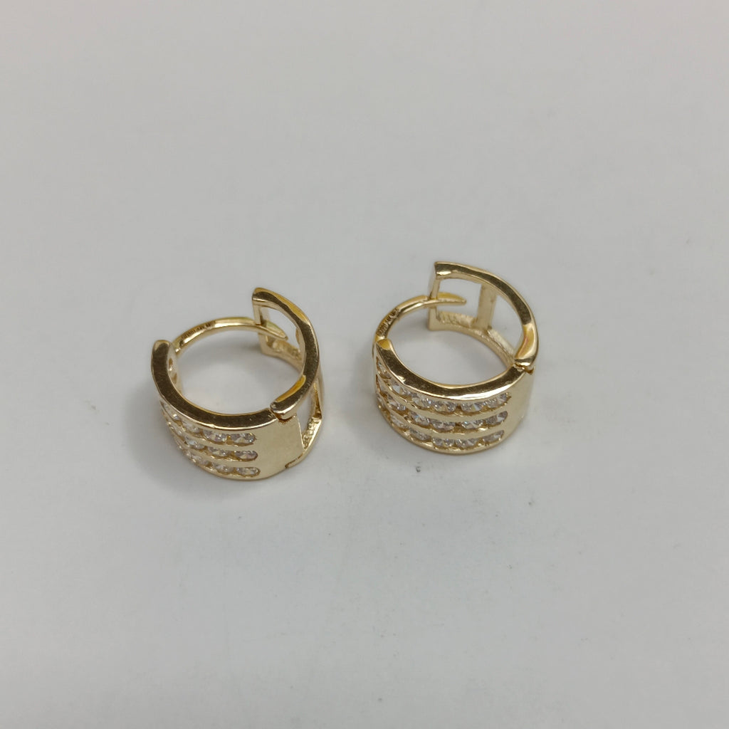 ARETES HUGGIES C CIRCONIA 14K 2.2 GR (NUEVO)