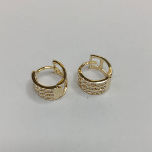 ARETES HUGGIES C CIRCONIA 14K 2.2 GR (NUEVO)