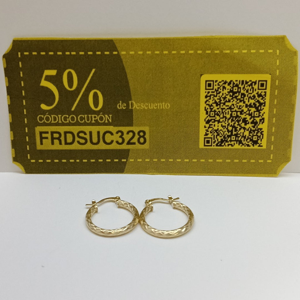 ARETES ARRACADAS LABRADAS 14K 2.2 GR (NUEVO)