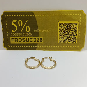 ARETES ARRACADAS LABRADAS 14K 2.2 GR (NUEVO)