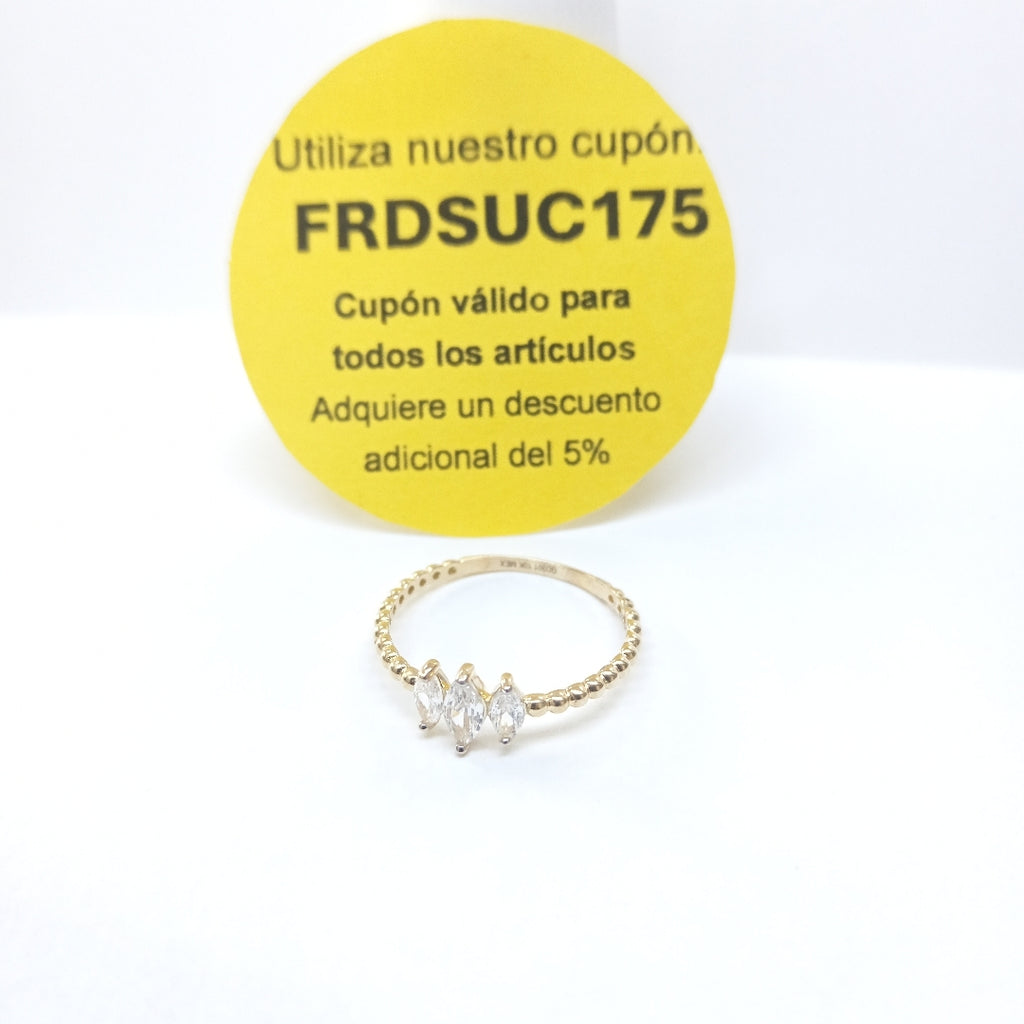 ANILLOS CON CIRCONIAS 10K TALLA 9 1.2 GR (NUEVO)