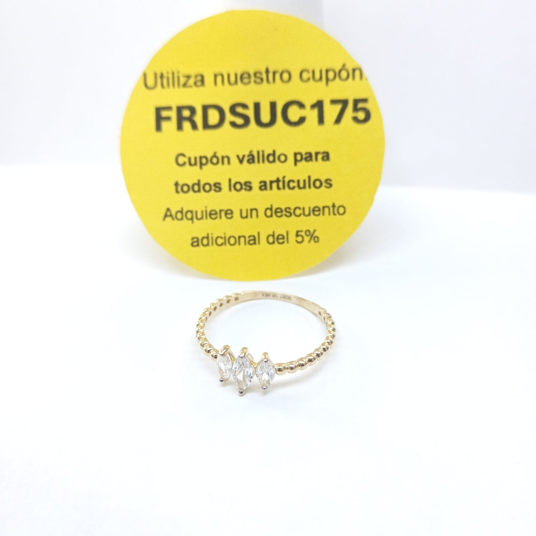 ANILLOS CON CIRCONIAS 10K TALLA 9 1.2 GR (NUEVO)