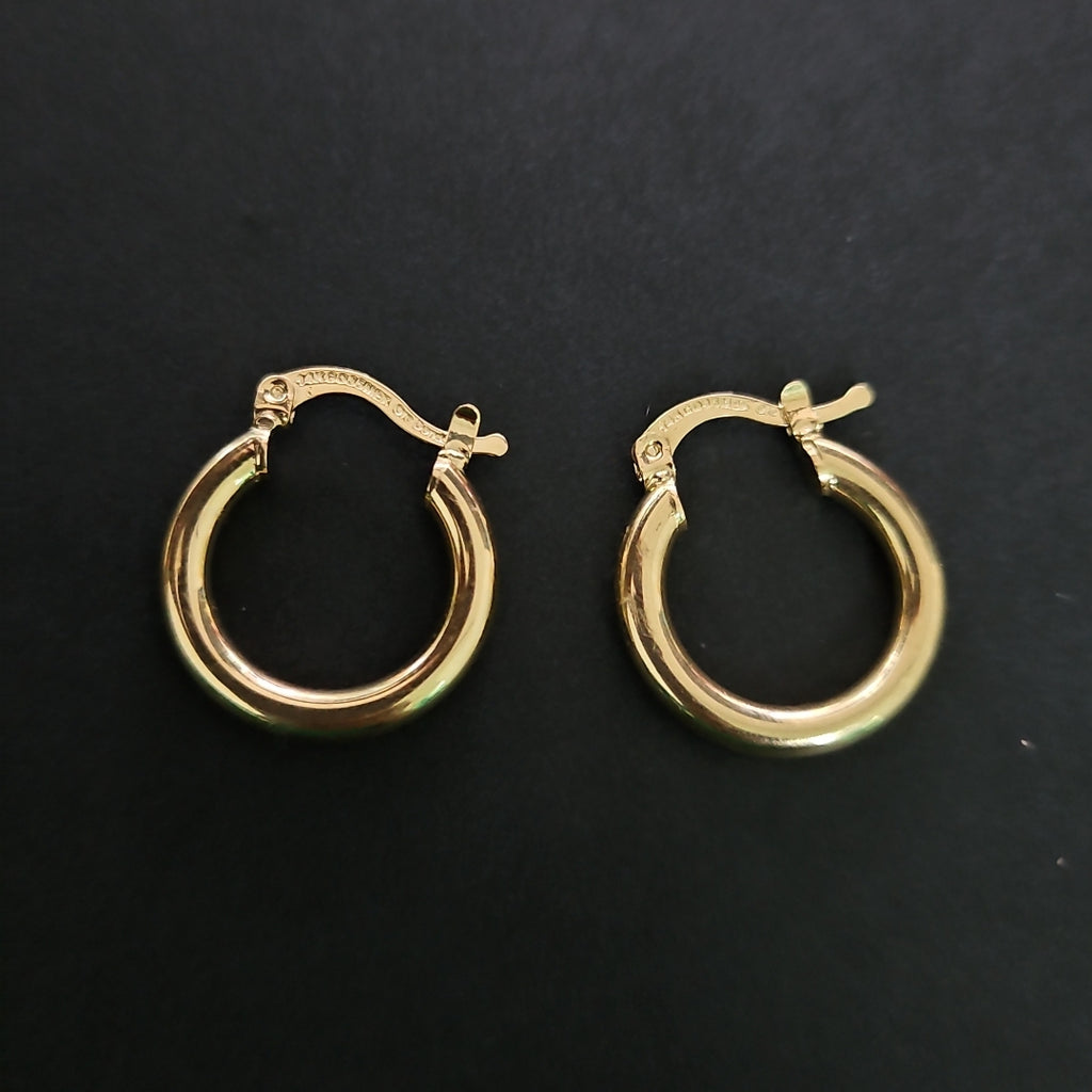 ARETES TEJIDO ARRACADAS LISAS 14K 1.6 GR (NUEVO)