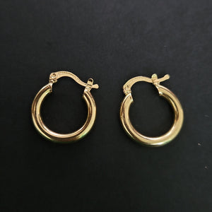 ARETES TEJIDO ARRACADAS LISAS 14K 1.6 GR (NUEVO)