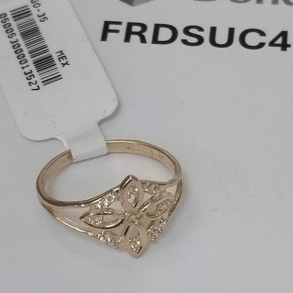 ANILLOS ANILLITO FIG NUDO DE BRUJA CON CIRCONIAS 10K TALLA 8 1.7 GR (NUEVO)