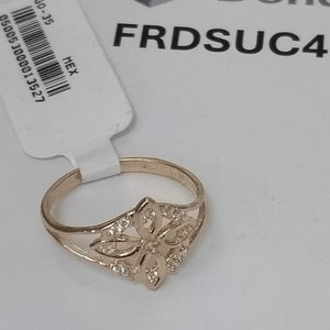 ANILLOS ANILLITO FIG NUDO DE BRUJA CON CIRCONIAS 10K TALLA 8 1.7 GR (NUEVO)