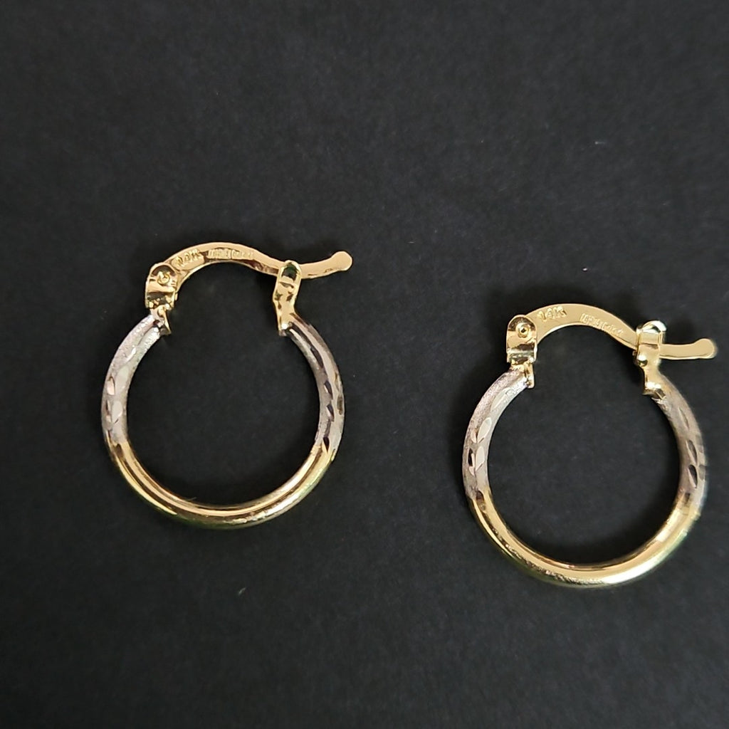 ARETES ARRACADAS COMBINADAS 14K 1.2 GR (NUEVO)