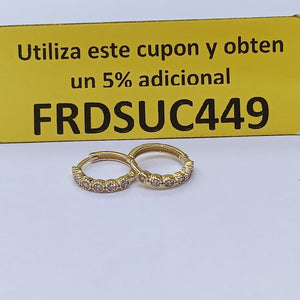 ARETES ARRACADA C CIRCONIAS 14K 2.1 GR (NUEVO)