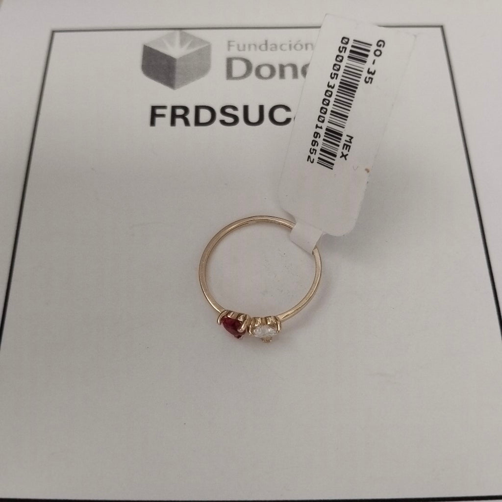 ANILLOS CON CIRCONIA T PIEDRA DE COLOR 14K TALLA 7 1.1 GR (NUEVO)
