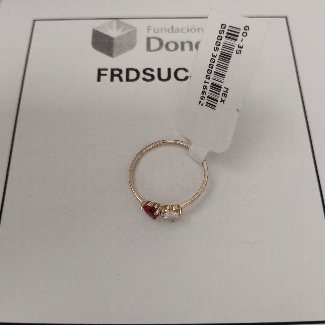 ANILLOS CON CIRCONIA T PIEDRA DE COLOR 14K TALLA 7 1.1 GR (NUEVO)