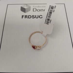 ANILLOS CON CIRCONIA T PIEDRA DE COLOR 14K TALLA 7 1.1 GR (NUEVO)