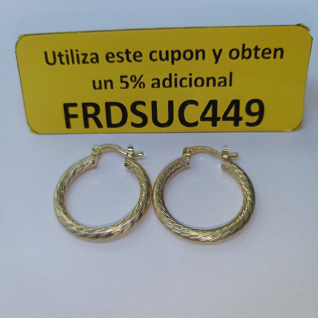 ARETES TEJIDO ARRACADAS ASTRIADAS 14K 2.8 GR (NUEVO)