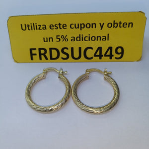 ARETES TEJIDO ARRACADAS ASTRIADAS 14K 2.8 GR (NUEVO)