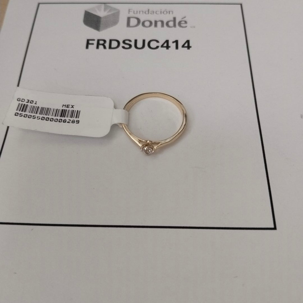 ANILLO ANILLITO SOLITARIO CIRCONIA 14K 7 TALLA 1.6 GR (NUEVO)