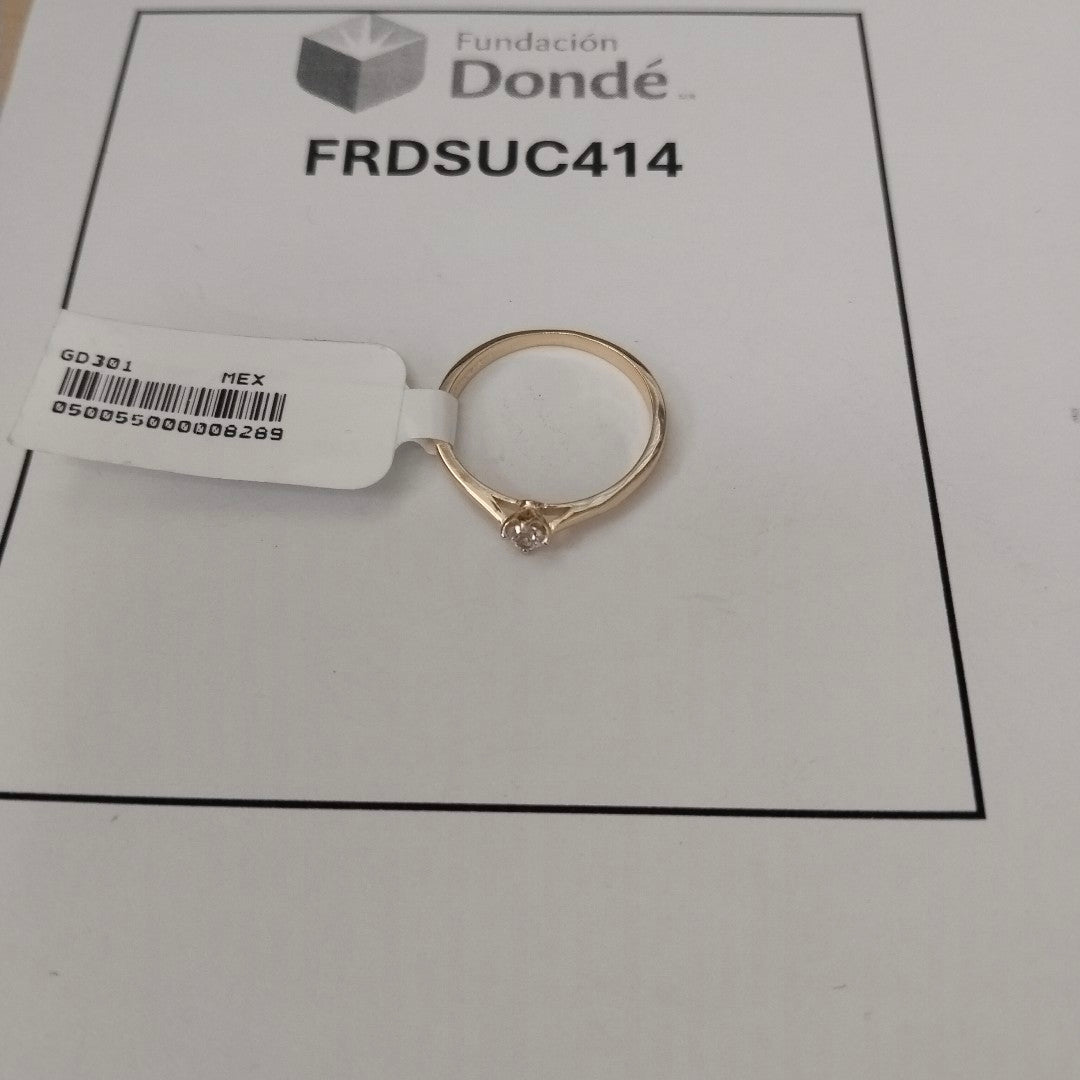 ANILLO ANILLITO SOLITARIO CIRCONIA 14K 7 TALLA 1.6 GR (NUEVO)