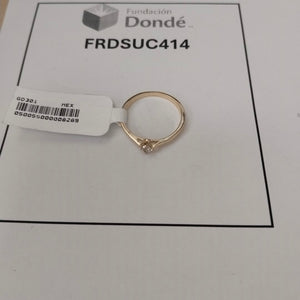 ANILLO ANILLITO SOLITARIO CIRCONIA 14K 7 TALLA 1.6 GR (NUEVO)