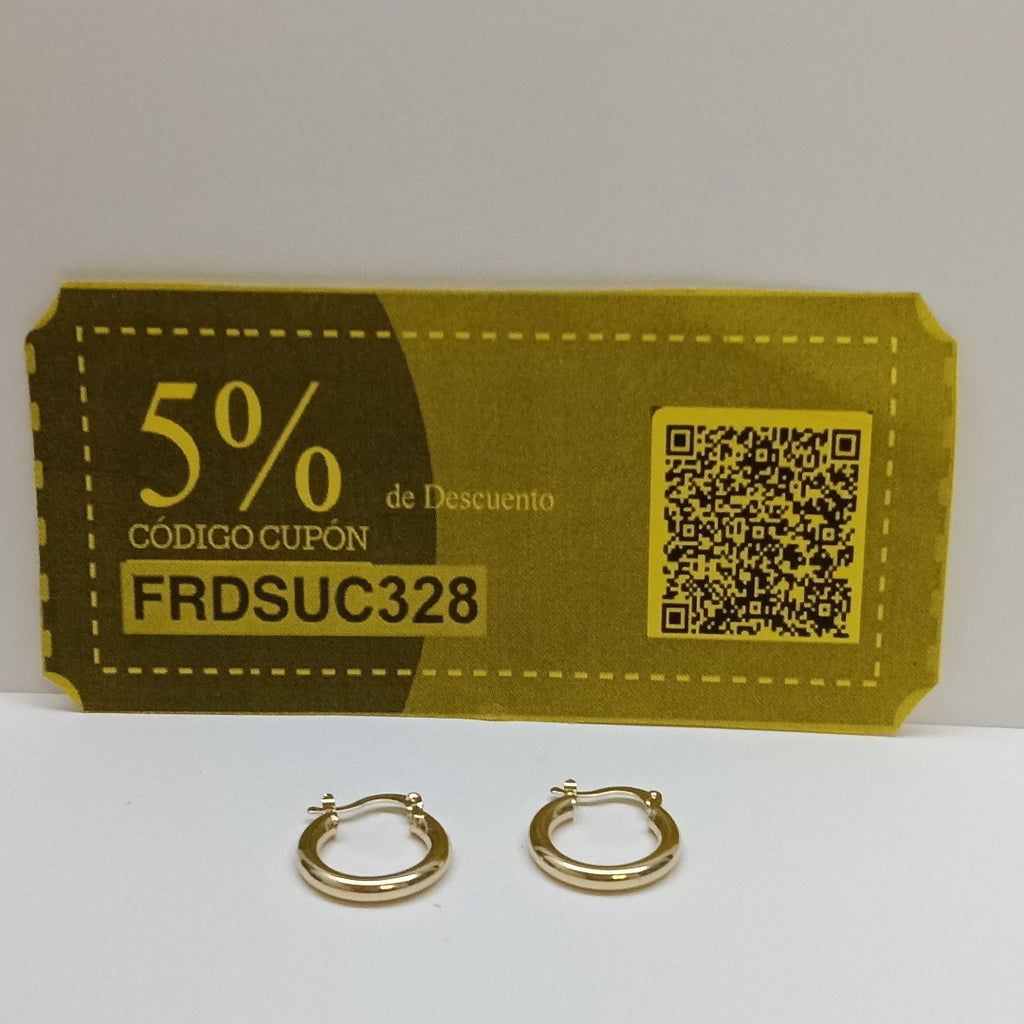 ARETES TEJIDO ARRACADAS LISAS 14K 1.6 GR (NUEVO)