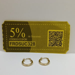 ARETES TEJIDO ARRACADAS LISAS 14K 1.6 GR (NUEVO)