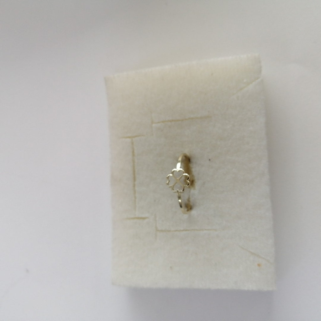 ANILLOS ANILLITO FIG TREBOL 4 HOJAS 10K TALLA 8 0.8 GR (NUEVO)