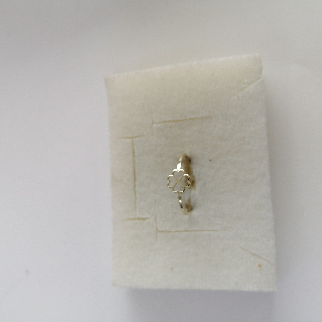 ANILLOS ANILLITO FIG TREBOL 4 HOJAS 10K TALLA 8 0.8 GR (NUEVO)