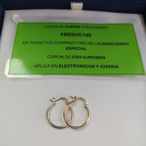 ARETES TEJIDO ARRACADAS LISAS 14K 1.2 GR (NUEVO)
