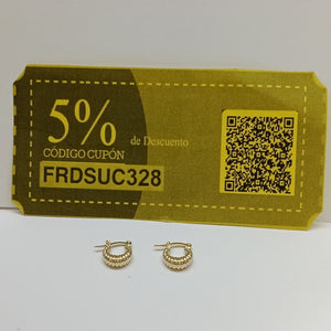ARETES ARRACADA ESTRIADAS 14K 1.1 GR (NUEVO)