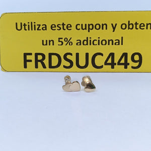 BROQUELES BROQUEL CORAZON DOBLE 14K 0.2171 GR (NUEVO)