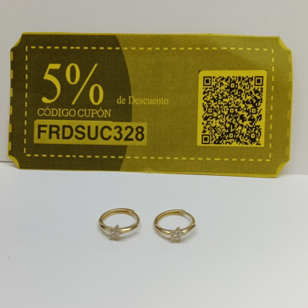 ARETES ARRACADAS FIG ESTRELLA CIRCONIAS 10K 1.7 GR (NUEVO)