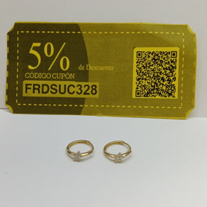 ARETES ARRACADAS FIG ESTRELLA CIRCONIAS 10K 1.7 GR (NUEVO)