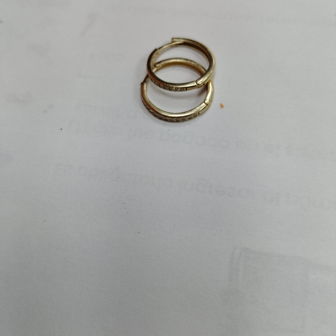 ARETES ARRACADAS C CIRCONIAS 14K 2 GR (NUEVO)