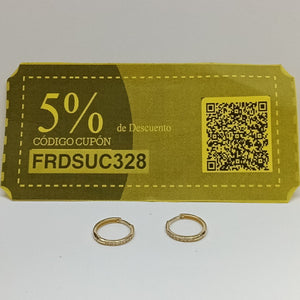 ARETES HUGGIES C CIRCONIA 14K 1.8 GR (NUEVO)