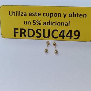 BROQUELES BROQUEL FIG ESFERA 14K 0.1408 GR (NUEVO)