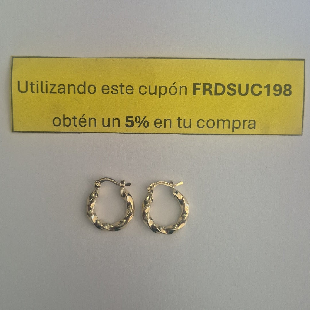 ARETES ARRACADA TORZAL 14K 1.8 GR (NUEVO)