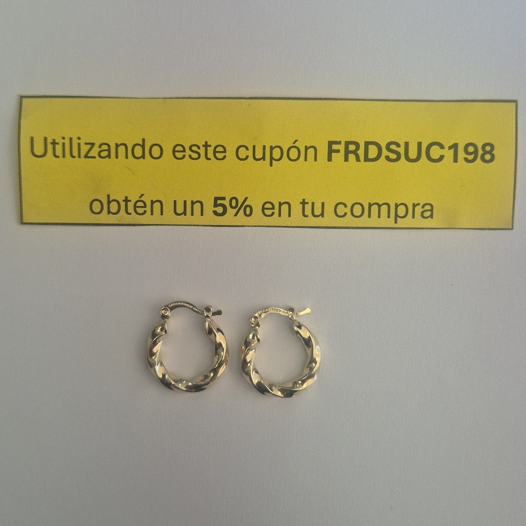ARETES ARRACADA TORZAL 14K 1.8 GR (NUEVO)