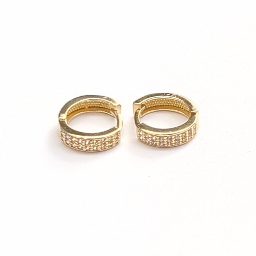 ARETES HUGGIES C CIRCONIA 14K 2.1 GR (NUEVO)
