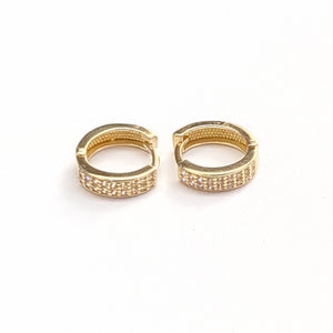 ARETES HUGGIES C CIRCONIA 14K 2.1 GR (NUEVO)