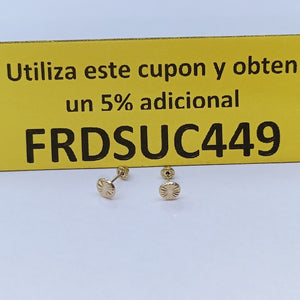 BROQUELES BROQUEL FIG BOTON RAYADO 14K 0.1577 GR (NUEVO)