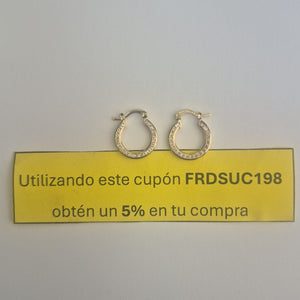 ARETES ARRACADAS CON CIRCONIAS 14K 2.4 GR (NUEVO)