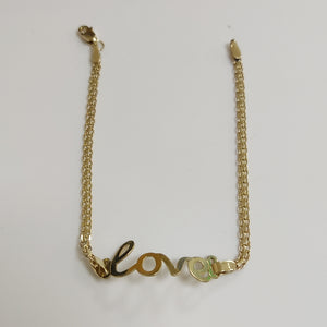 PULSERA ESCLAVA GRABADA LOVE 10K 18 CM 2.8 GR (NUEVO)